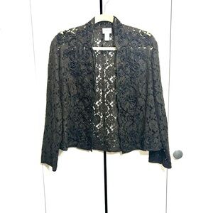 CHICO’S Black Lace Overlay Jacket